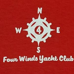 Vintage Red 4 Winds Yacht Club Fruit Of The Loom T Shirt